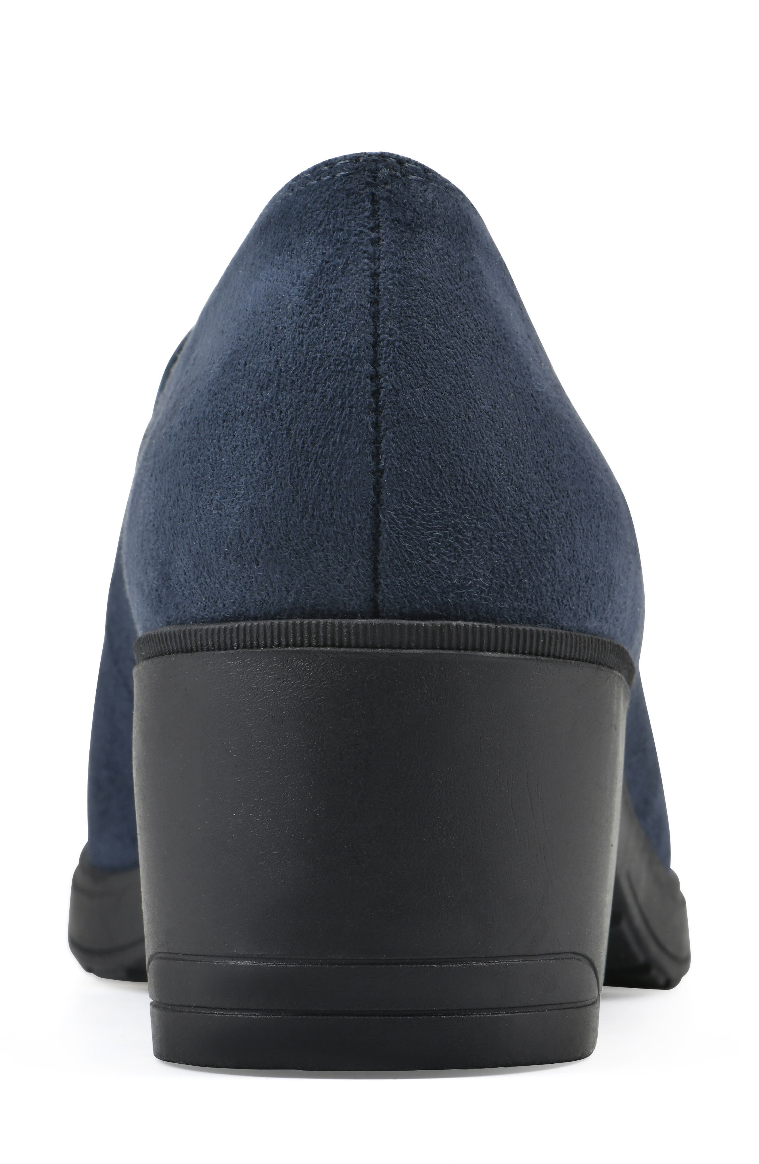 CLIFFS BY WHITE MOUNTAIN Hunton Block Heel Loafer Pump - Wide Width, Alternate, color, Navy Suedette