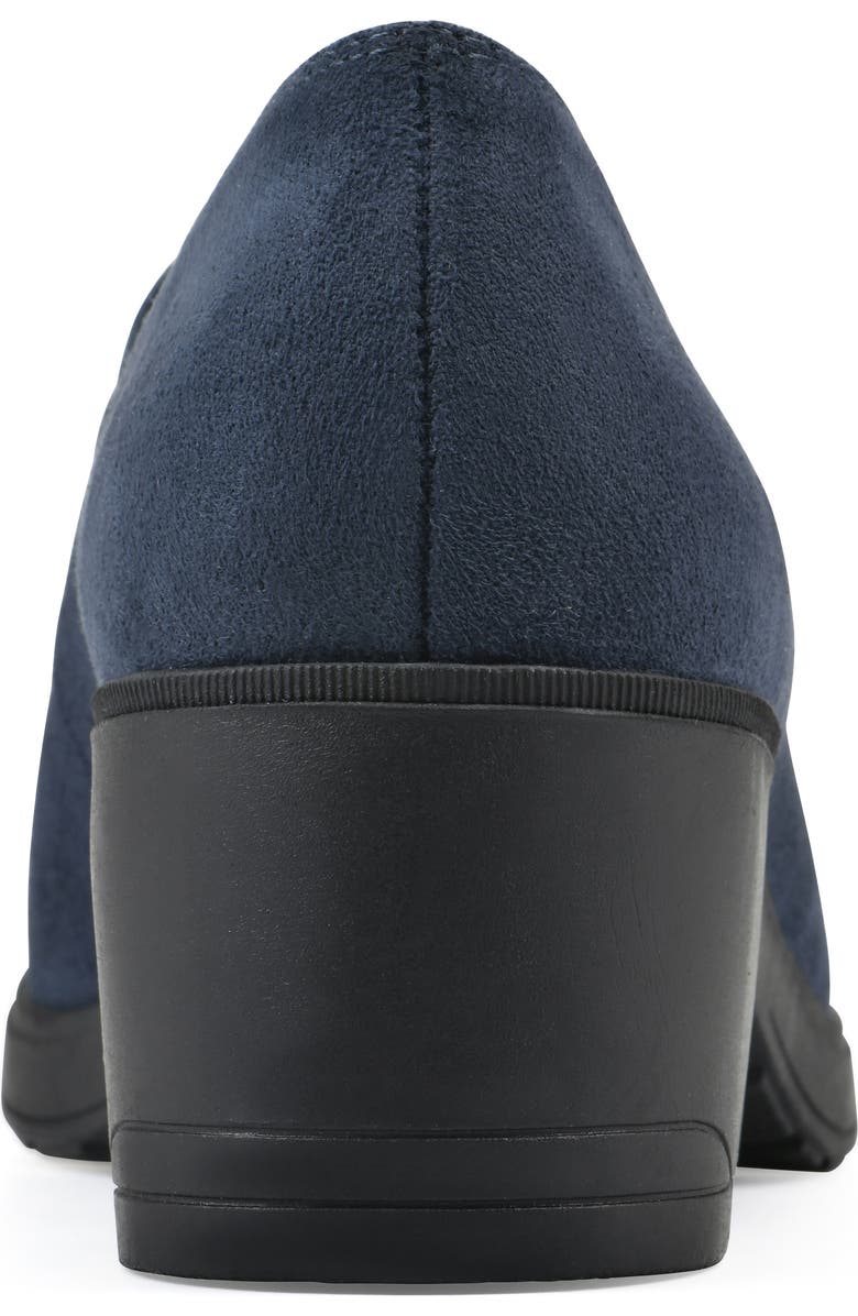 CLIFFS BY WHITE MOUNTAIN Hunton Block Heel Loafer Pump - Wide Width, Alternate, color, Navy Suedette