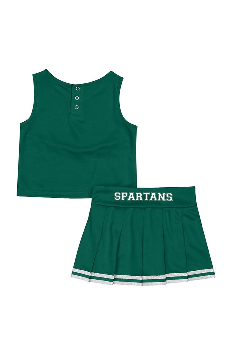 COLOSSEUM Girls Toddler Colosseum Green Michigan State Spartans Time For Recess Cheer Top & Skirt Set, Alternate, color, Green