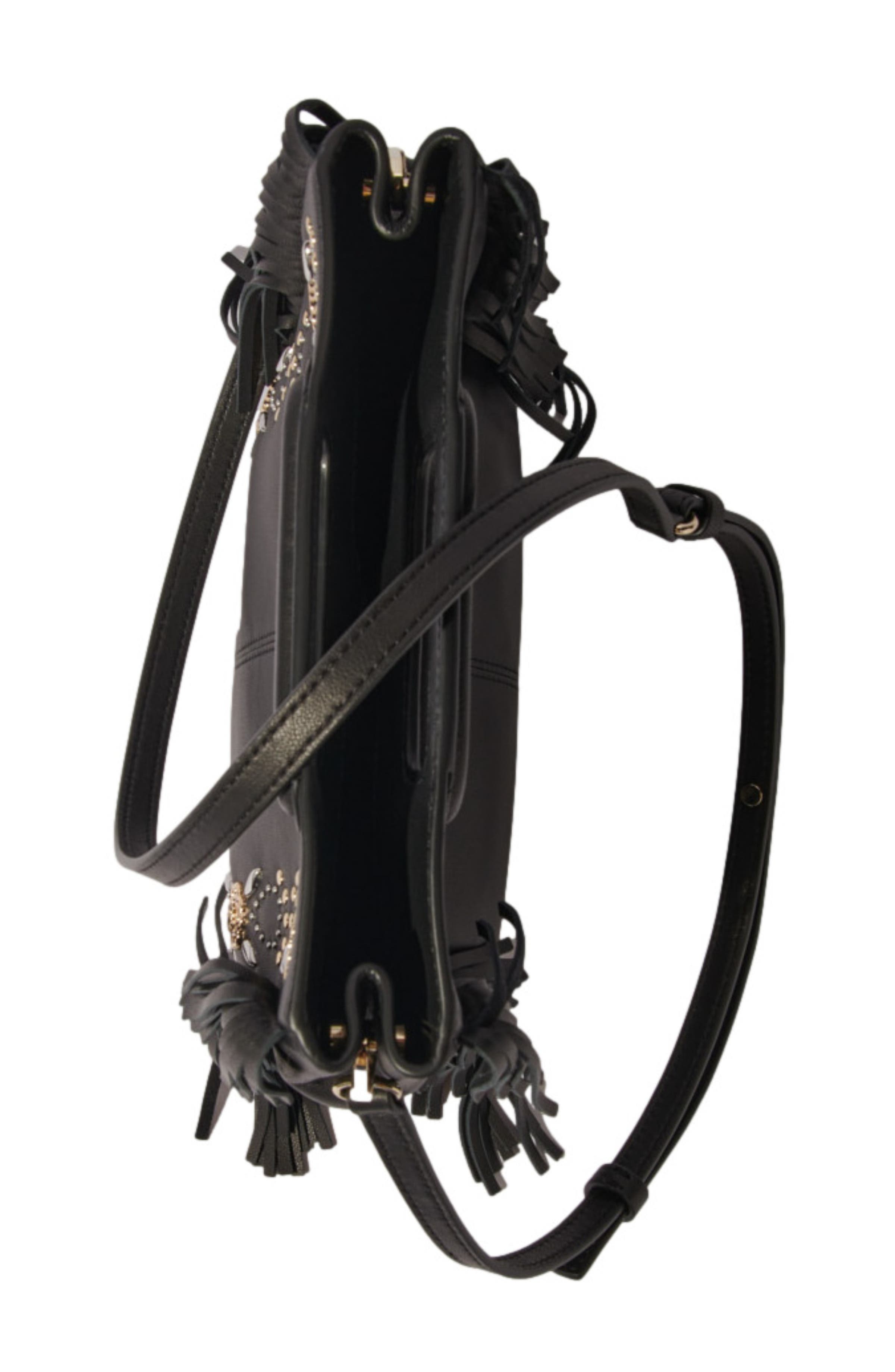 maje Studded leather M bag, Alternate, color, 