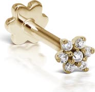 MARIA TASH Single Diamond Flower Stud Earring