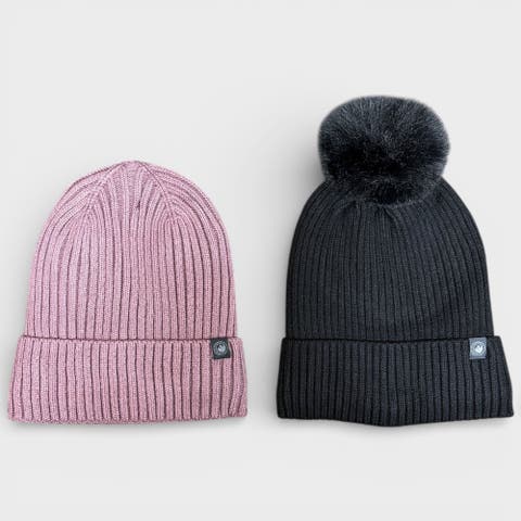 2-Pack Thermal Plush Lined Beanies