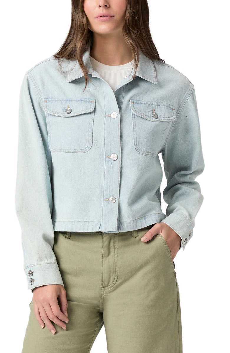 PAIGE Natalia Crop Denim Shacket, Alternate, color, Windward