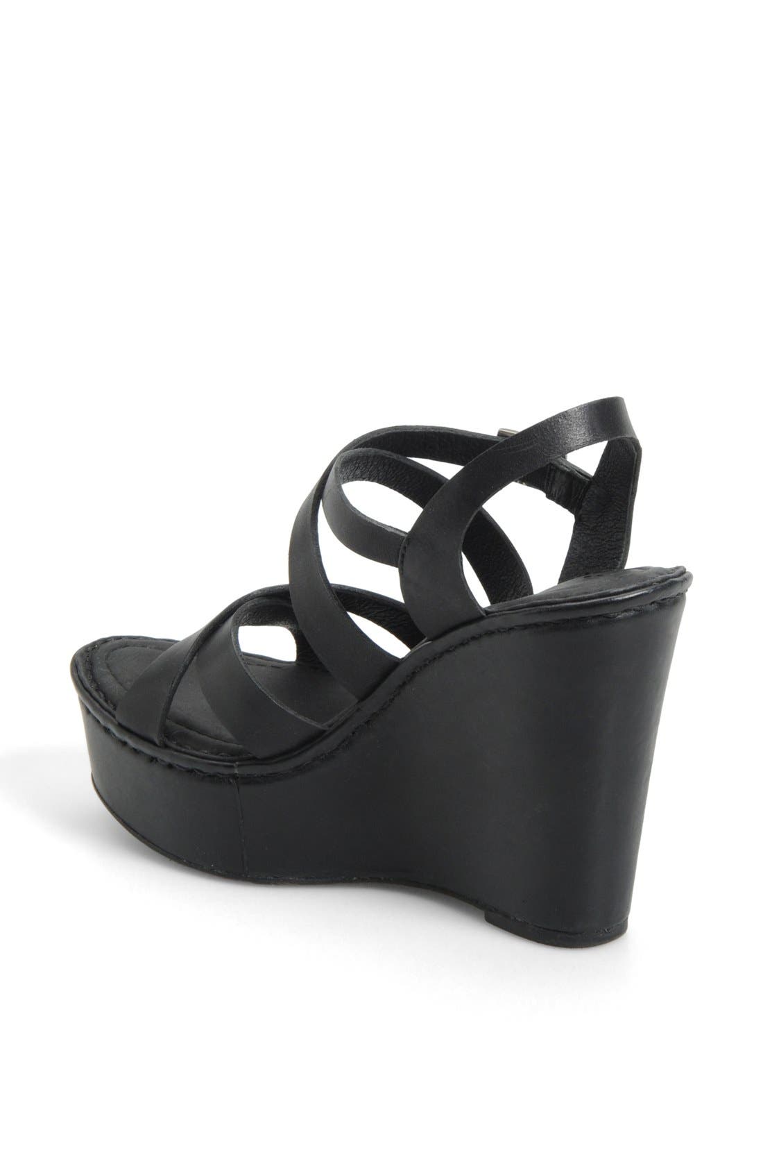 'Filomena' Wedge Sandal, Alternate, color, BLACK