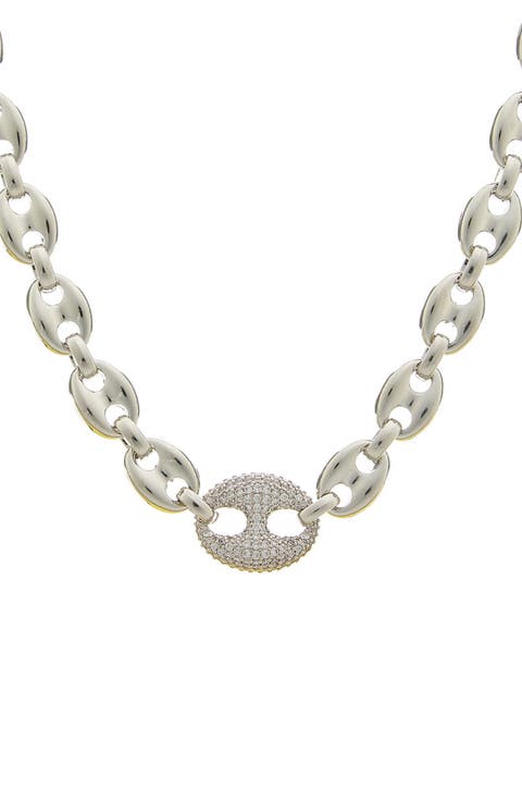 Cubic Zirconia Mariner Chain Necklace