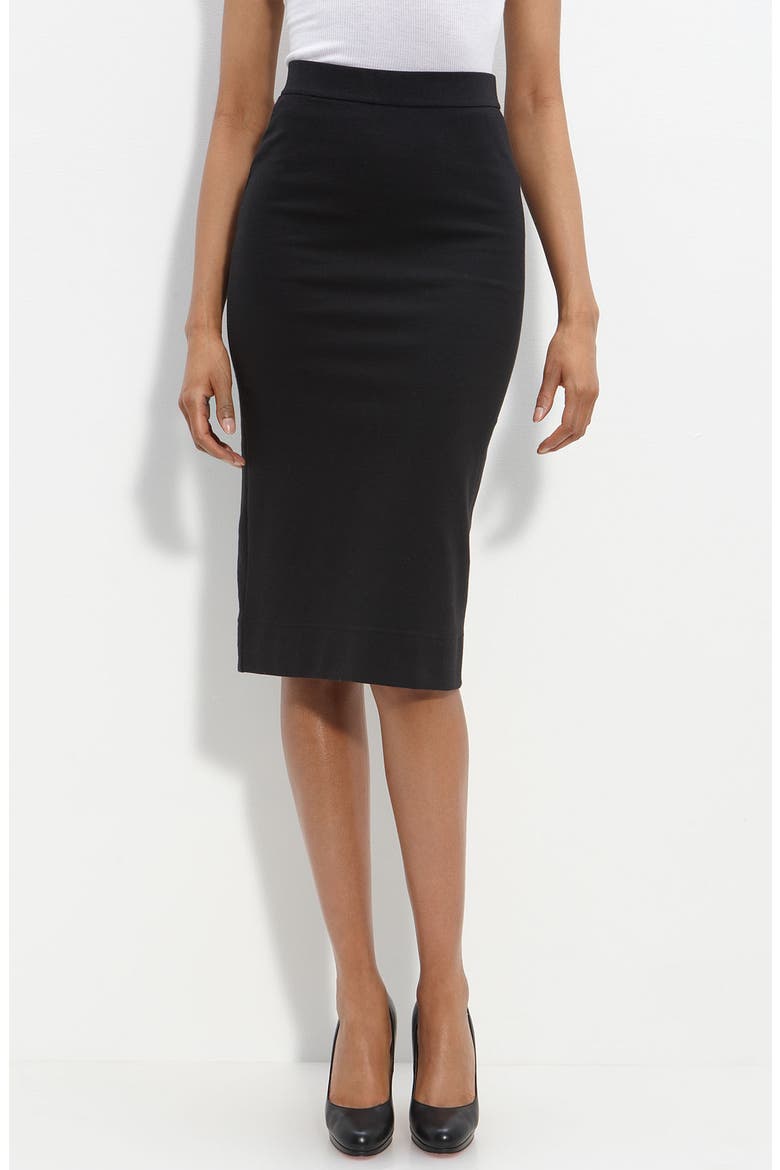 'Iris' Knit Pencil Skirt, Main, color, BLACK