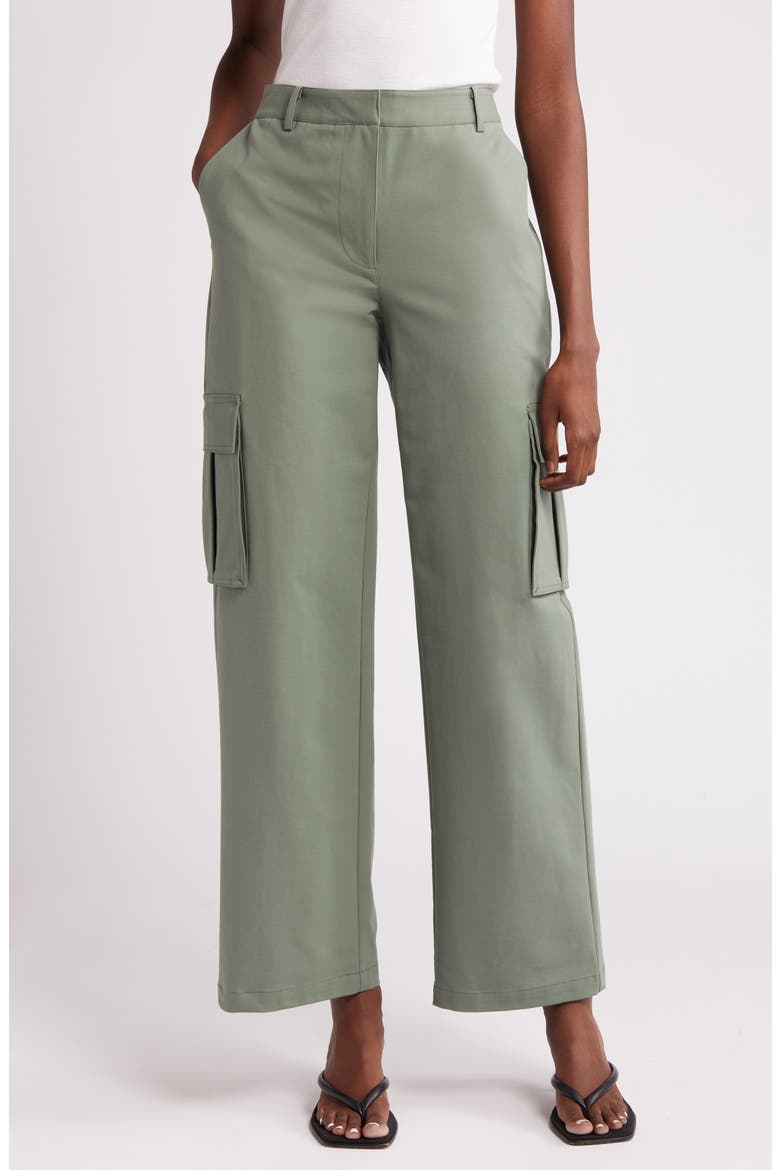 Stretch Cotton Cargo Pants, Main, color, GREEN DUCK