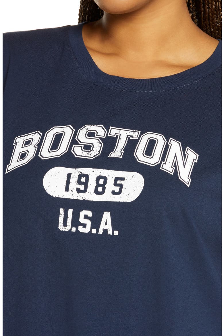 Crewneck T-Shirt Dress, Alternate, color, NAVY BLAZER BOSTON