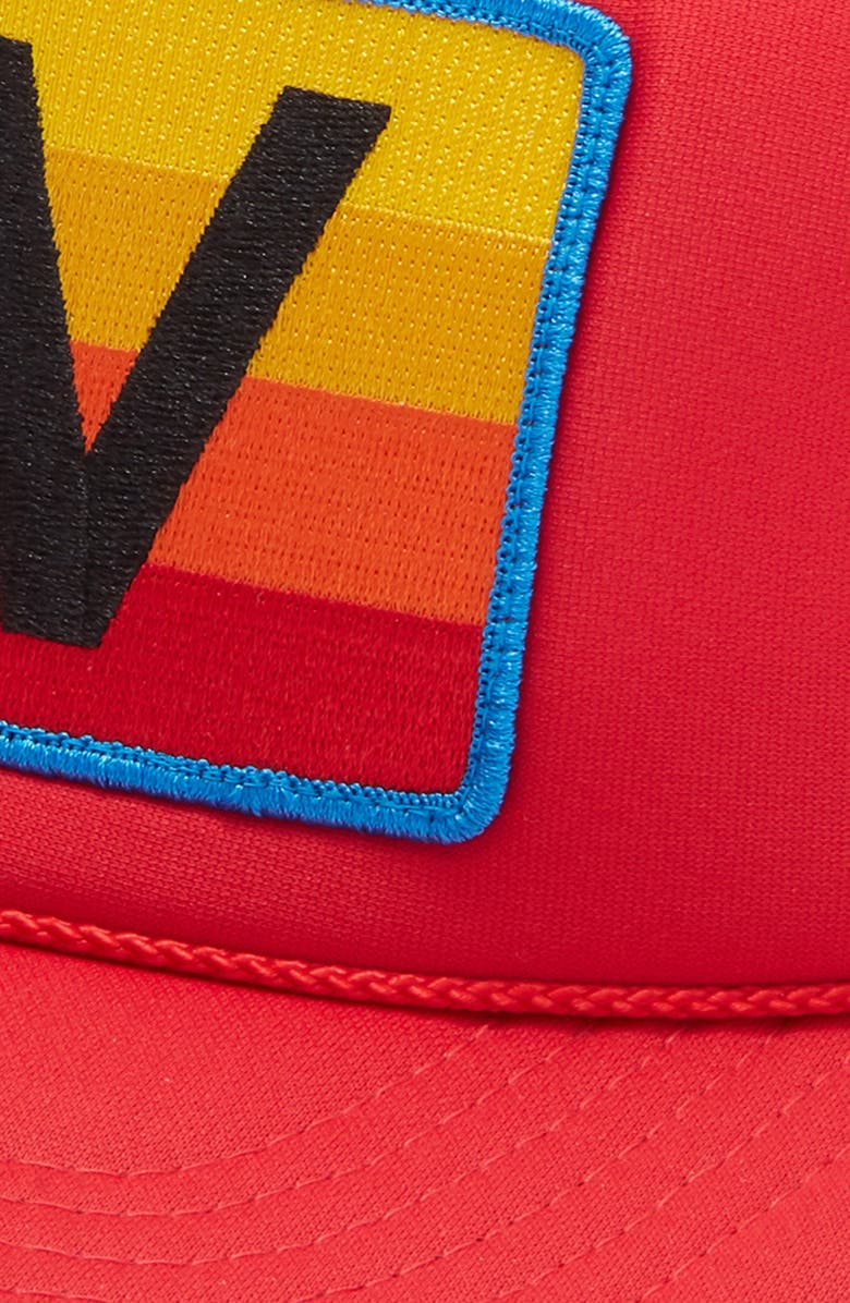 Aviator Nation Rainbow Logo Trucker Hat, Alternate, color, Red