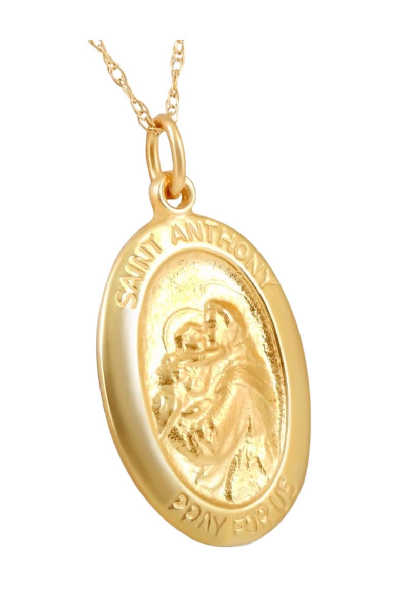 Bliss Diamond 14k or Gold St. Anthony Medal Pendant 1" Tall 2 Grams, Alternate, color,