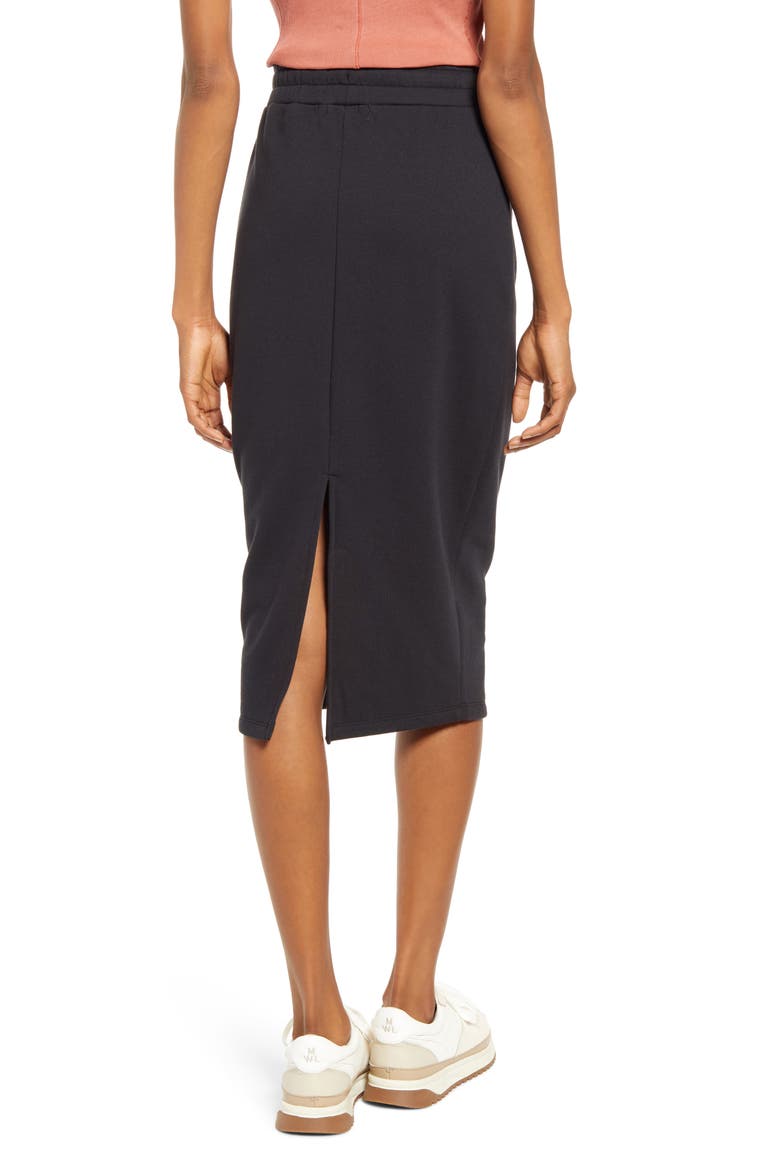 Drawstring Waist Knit Skirt, Alternate, color, BLACK