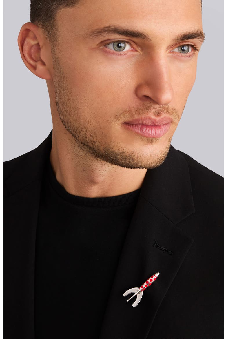 Men's Sterling Silver Gender Pin, Alternate, color, RED