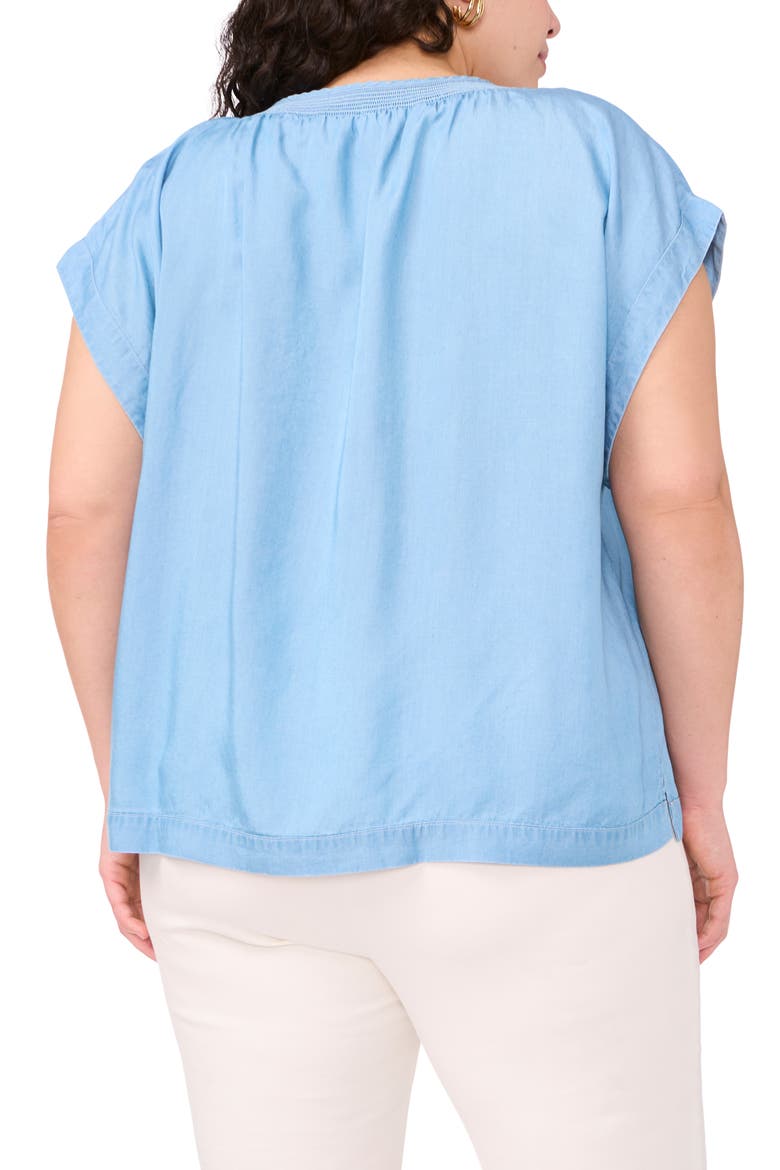 Chambray Peasant Top, Alternate, color, INDIGO