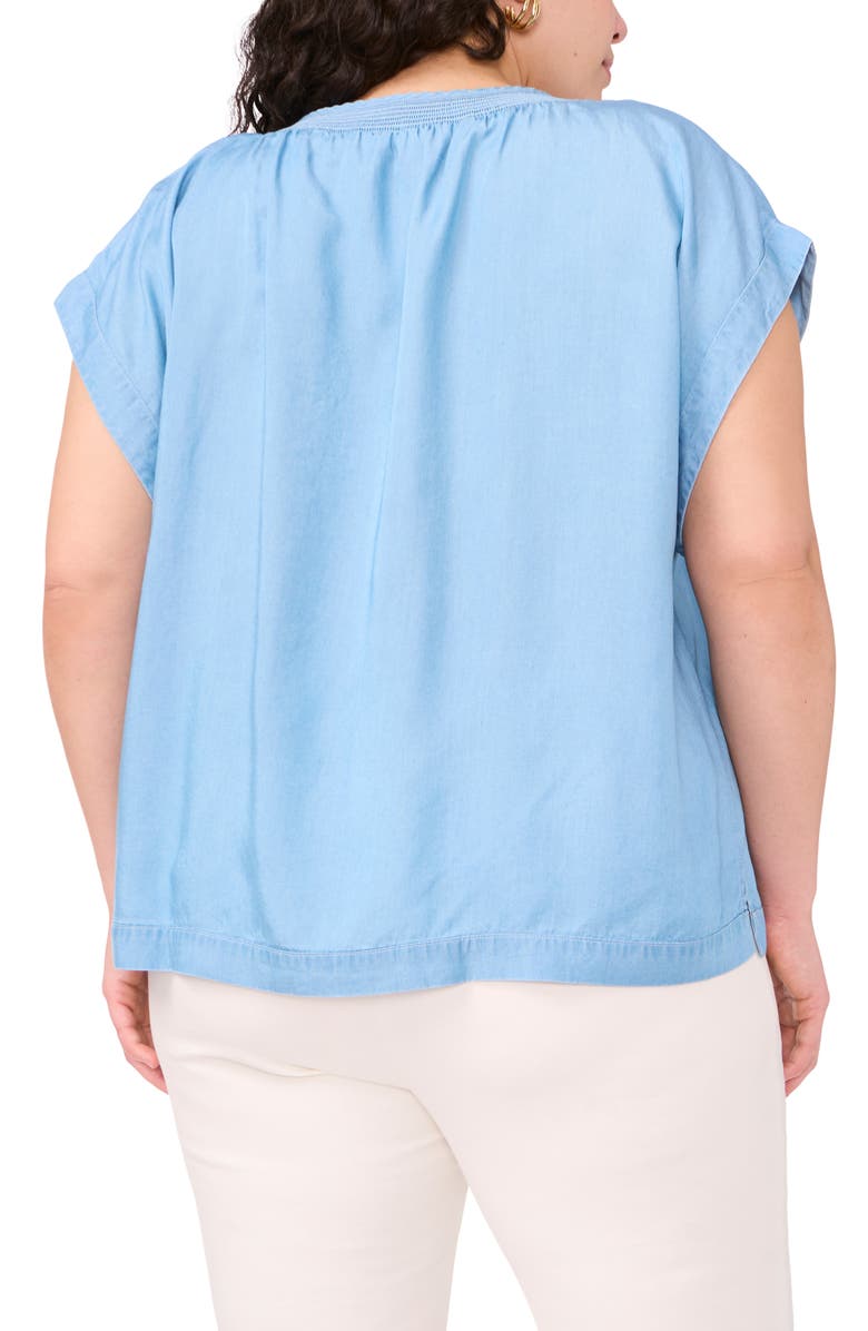 Vince Camuto Chambray Peasant Top, Alternate, color, Indigo
