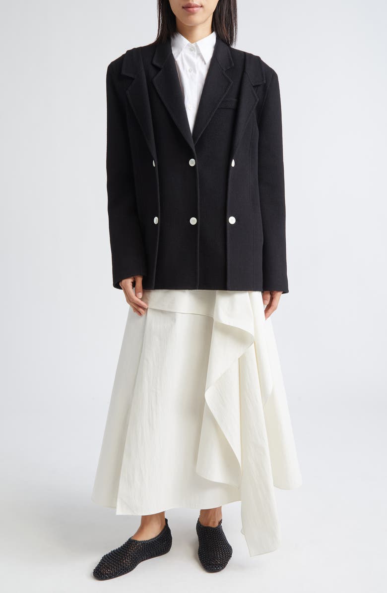 EENK Handmade Double Lapel Wool & Cashmere Jacket, Alternate, color, Black