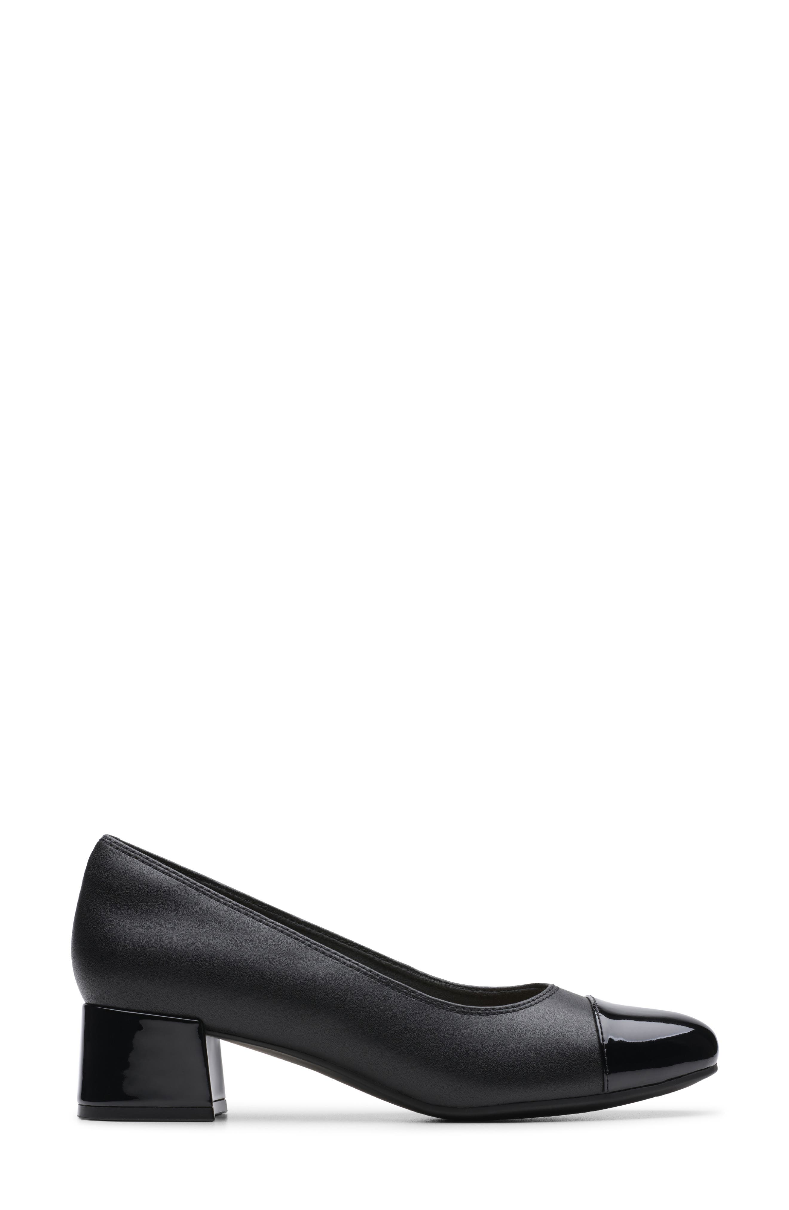 Iridessa Cap Toe Pump - Wide Width Available, Alternate, color, BLACK LEATHER