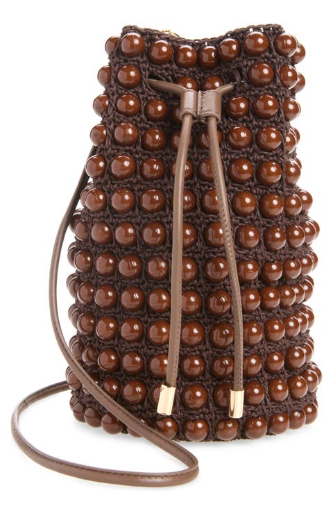 Beaded Macramé Bucket Bag