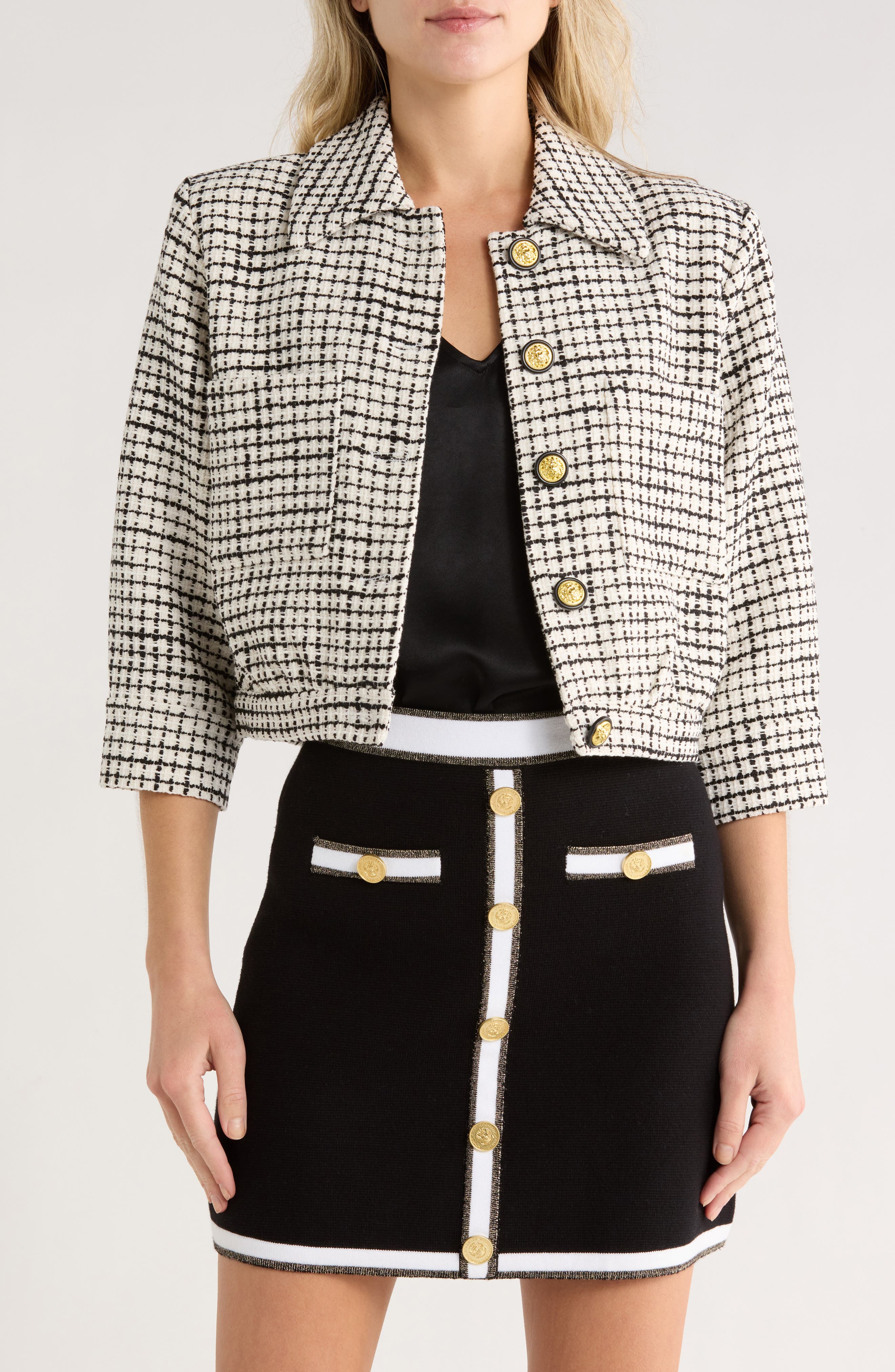 L'AGENCE Jia Crop Tweed Jacket