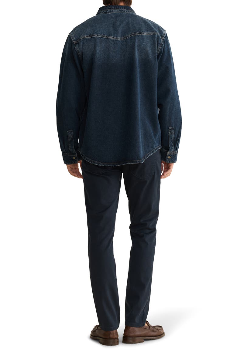 AMS Slim Cotton Stretch Twill 5-Pocket Pants, Alternate, color, CARBON BLUE