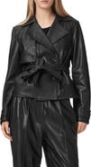 AllSaints Okena Cropped Leather Jacket