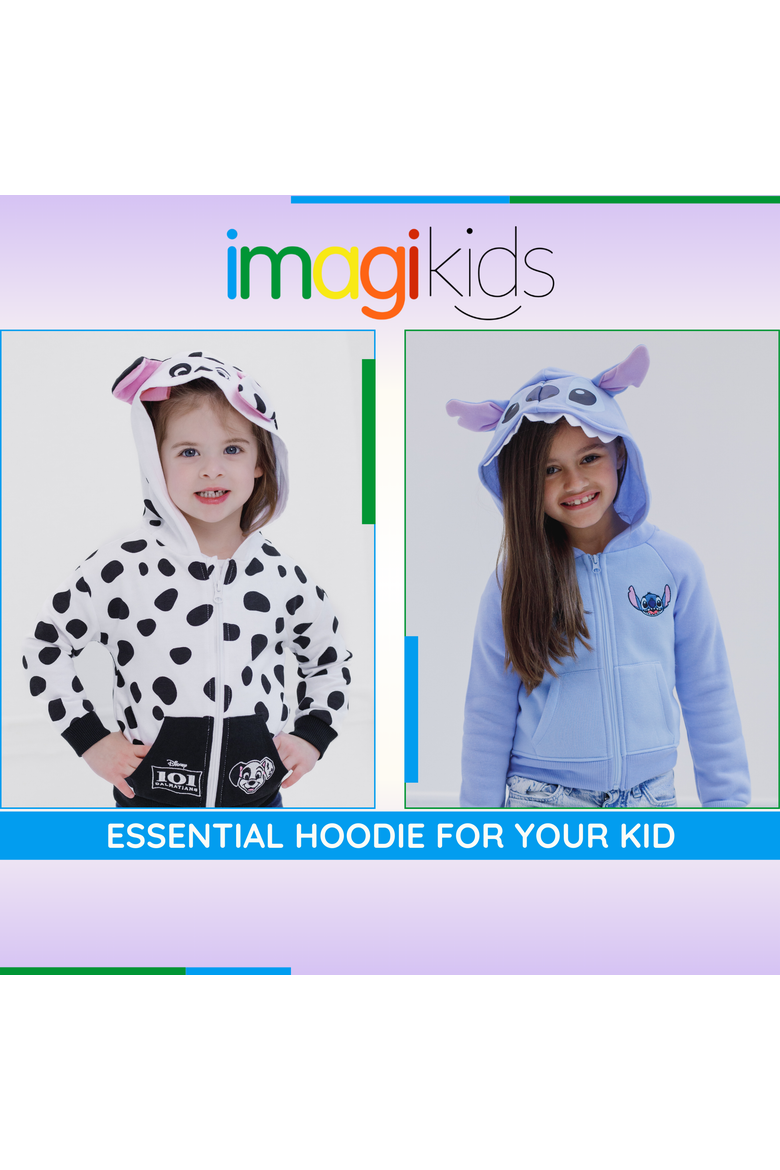 101 Dalmatians Patch Cosplay Fleece Zip-Up Hoodie, Alternate, color, Patch White Black