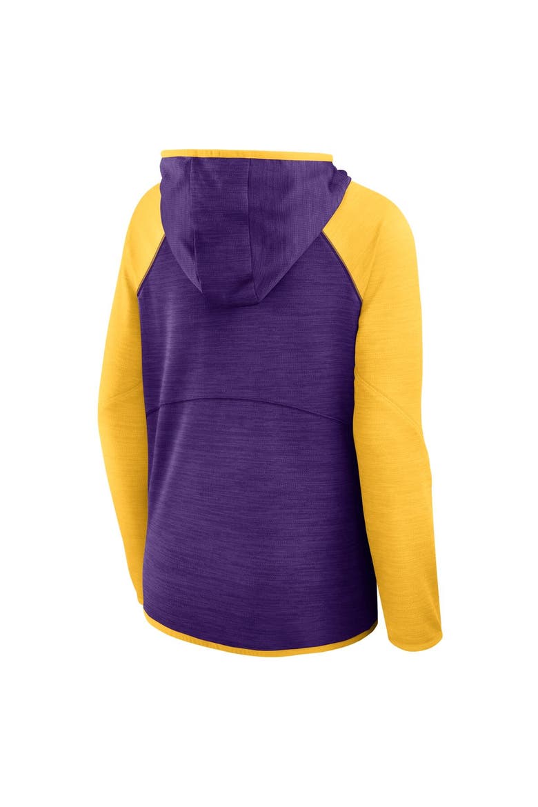 Women's Fanatics Purple/Gold Minnesota Vikings Redzone End Around Pass Raglan Full-Zip Hoodie, Alternate, color, Purple