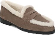 Veronica Beard Penny Lug Loafer with Genuine Shearling Trim