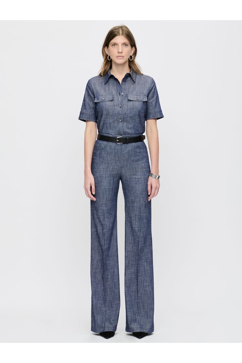Vesper Stretch denim poplin shirt, Alternate, color, Indigo