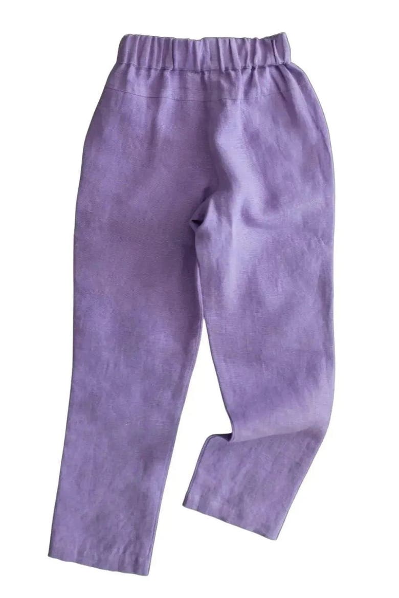 Kids’ Organic-Dyed Linen Pants, Alternate, color, Lilac