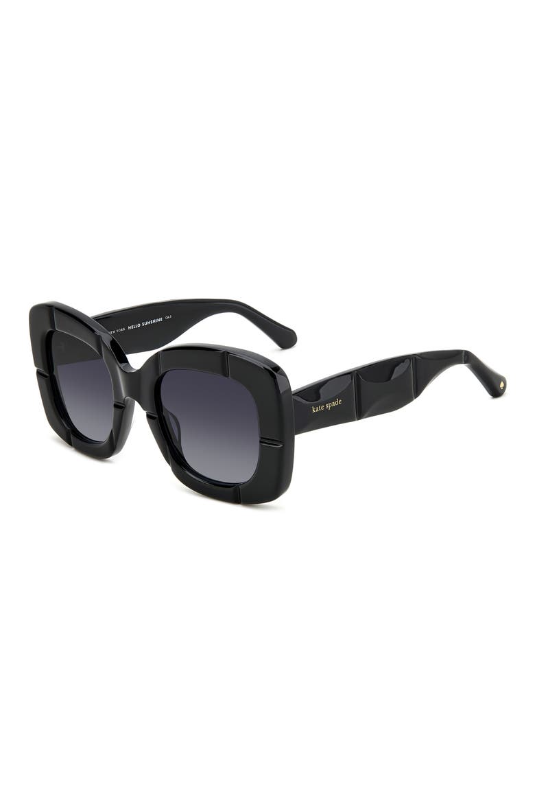 josey 50mm square sunglasses, Alternate, color, BLACK