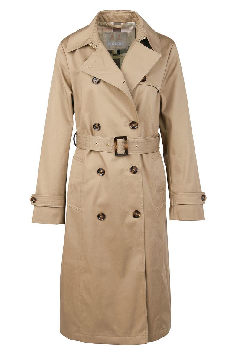 Greta Showerproof Belted Trench Coat, Alternate, color, ROSEWOOD/ ROSEWOOD TARTAN