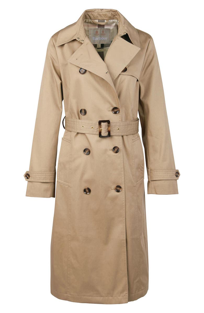 Barbour Greta Showerproof Belted Trench Coat, Alternate, color,