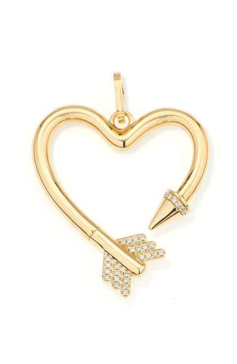 Diamond Arrow Heart Charm