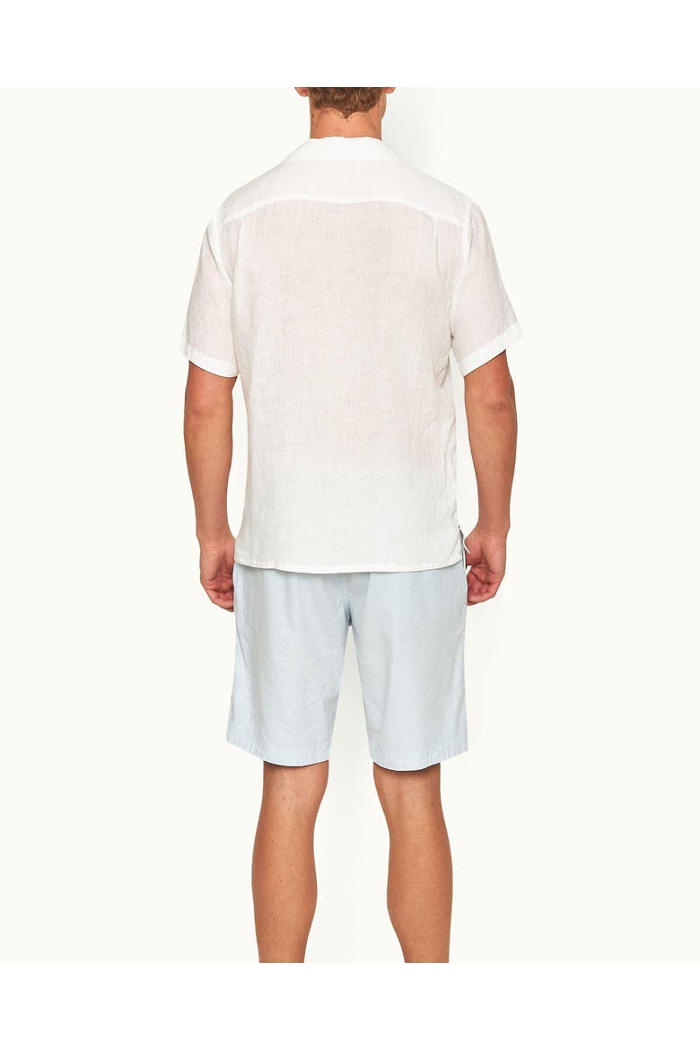 Maitan Lino Relaxed Fit Capri Collar Italian Linen Shirt, Alternate, color, White