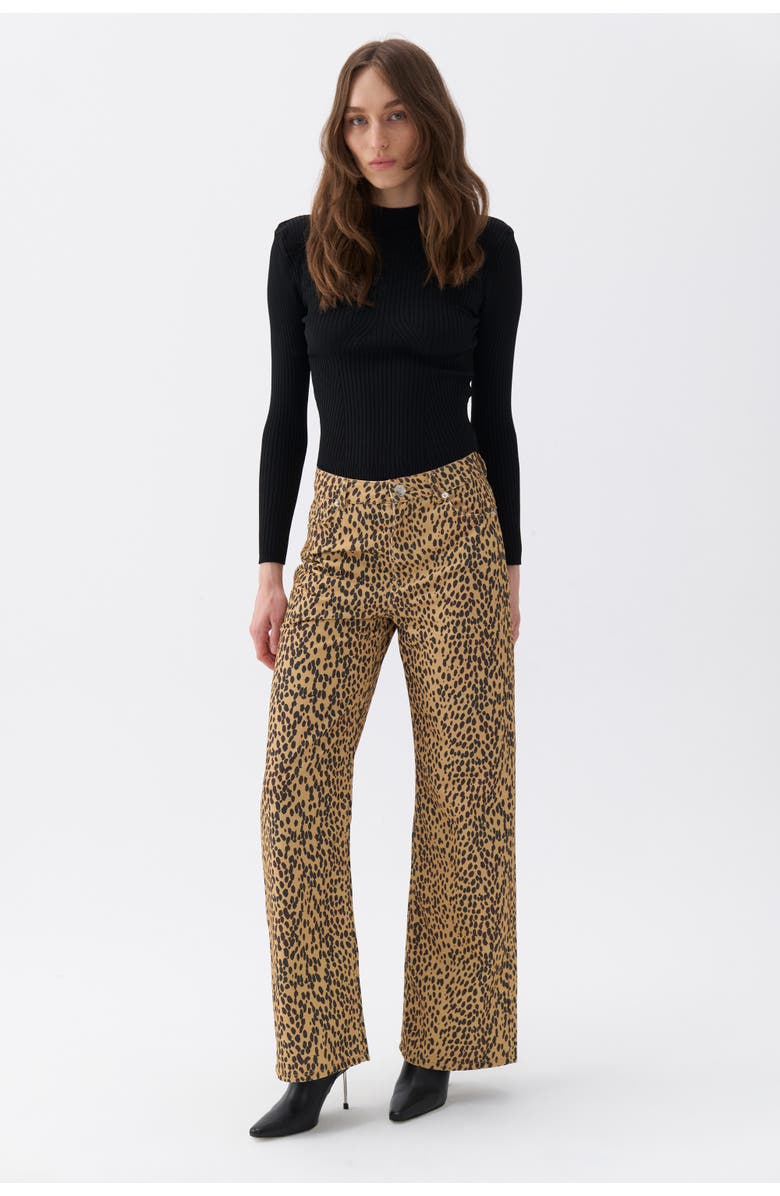Nocturne Leopard Print Jeans, Alternate, color, 