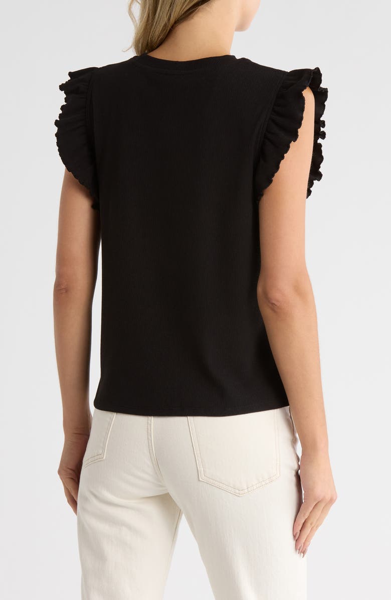Melrose and Market Ruffle Cap Sleeve Top, Alternate, color, Black