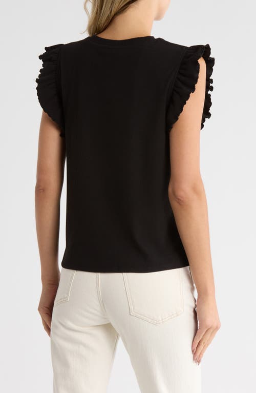 Melrose And Market Ruffle Cap Sleeve Top In Black