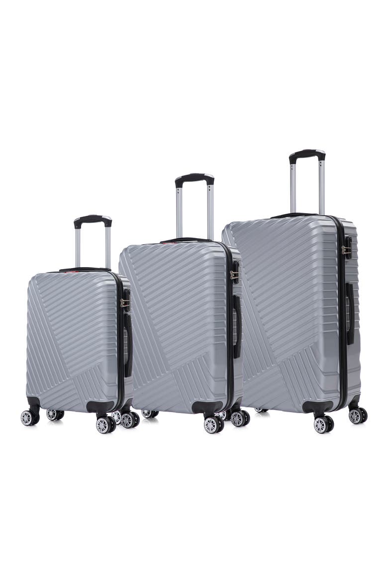 Steelara 3-Piece Hardside Luggage Set, Main, color, TITANIUM SILVER