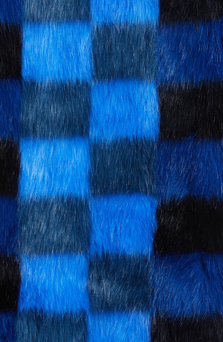 Stand Studio Mio Checkerboard Faux Fur Coat, Alternate, color,