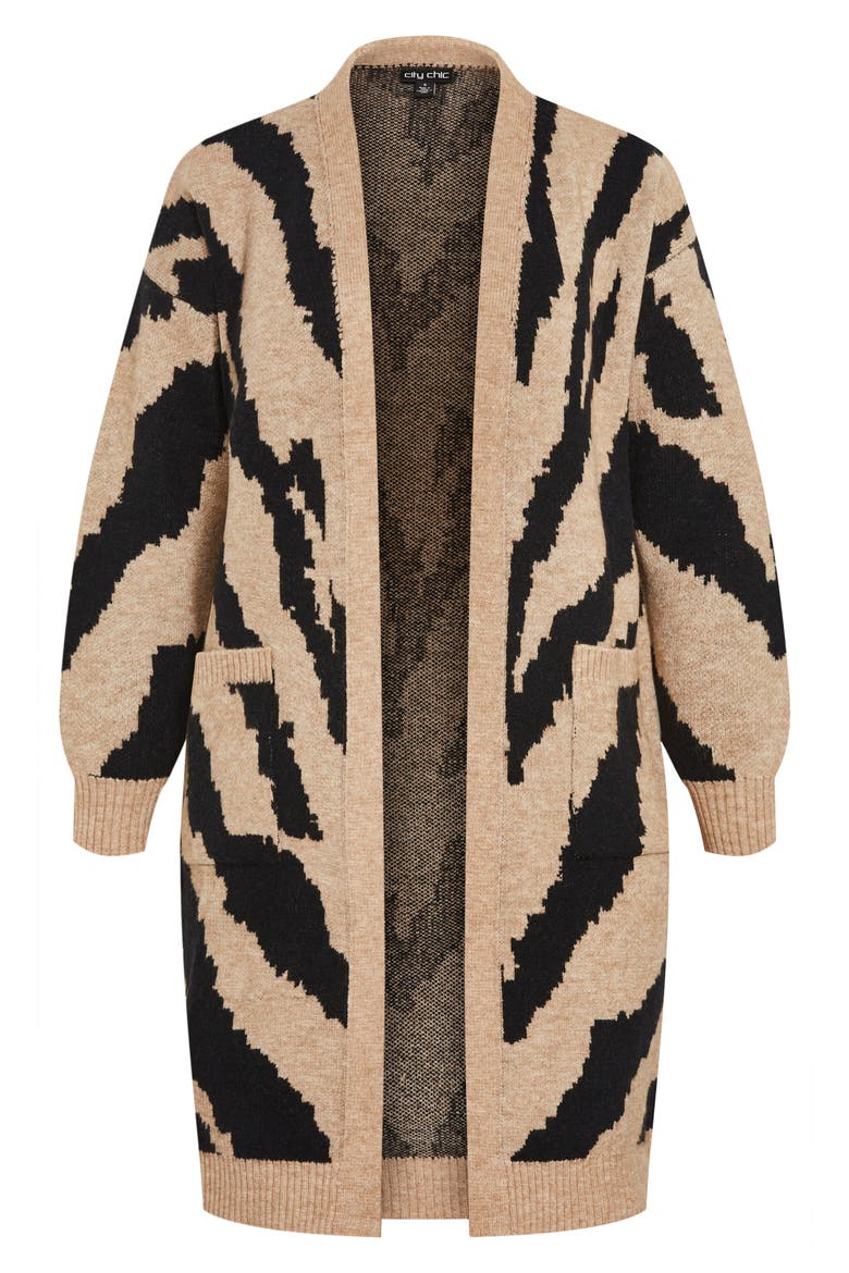 Earn Your Stripes Cardigan, Alternate, color, BLACK/ IVORY