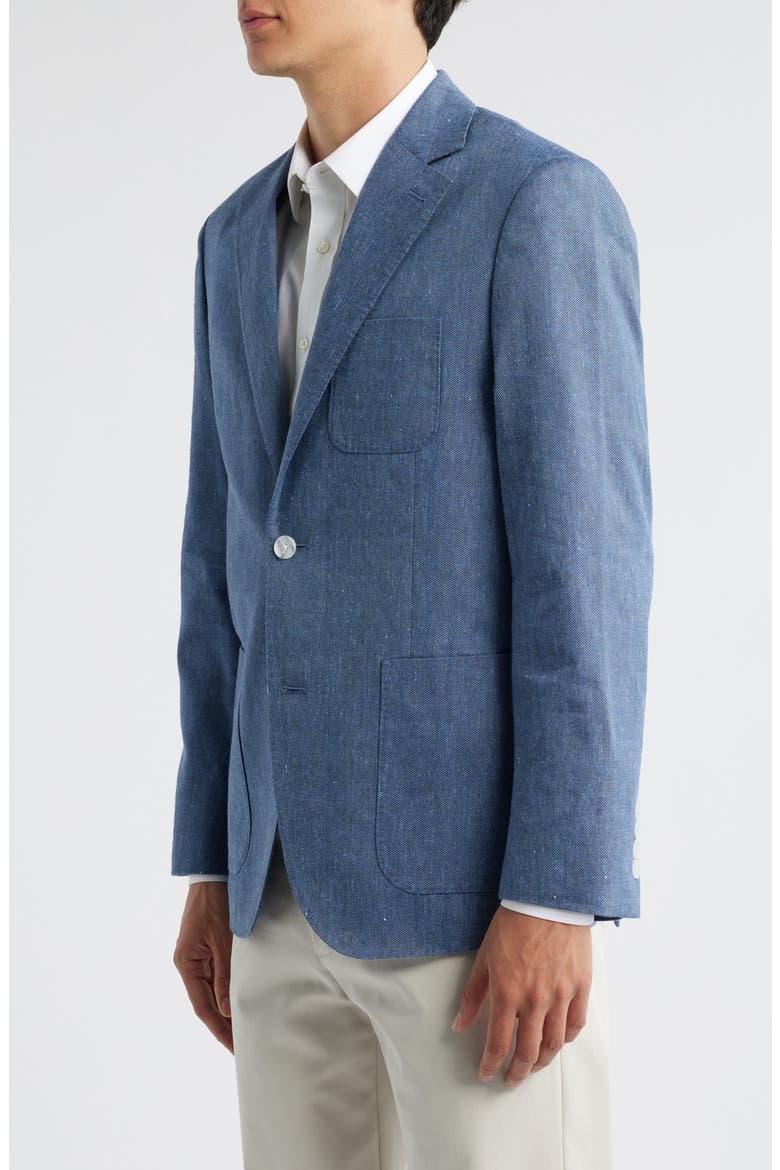 Slub Linen & Wool Twill Sport Coat, Alternate, color, NAVY HAVANA CHAMBRAY