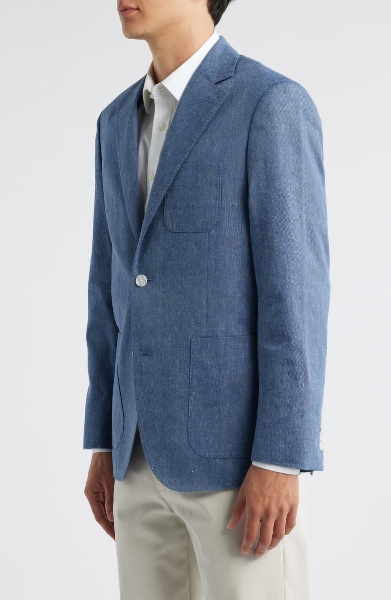 Nordstrom Slub Linen & Wool Twill Sport Coat, Alternate, color, Navy Havana Chambray