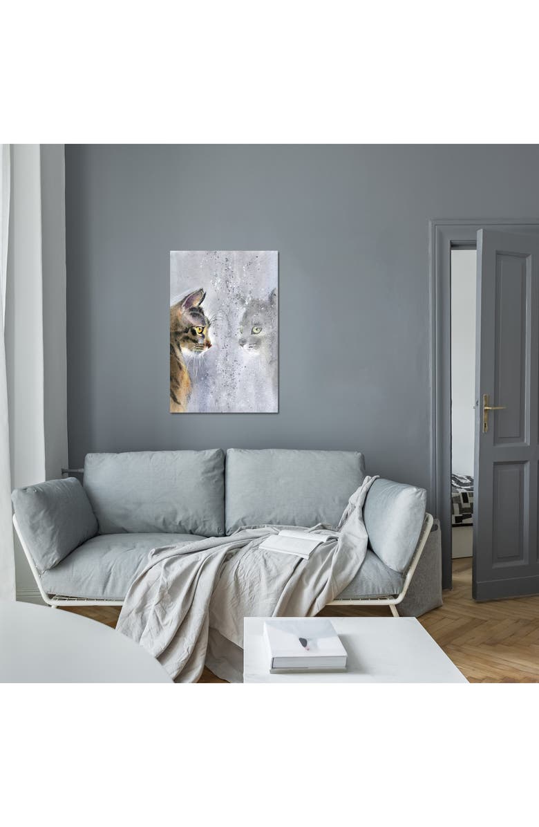 iCanvas Cat by the Window II by Marina Ignatova Canvas Artwork, 18"x12", Alternate, color, Gray