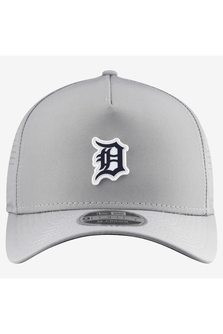 Men's New Era  Gray Detroit Tigers Micro Logo 9FORTY M-Crown A-Frame Adjustable Hat, Alternate, color, Gray