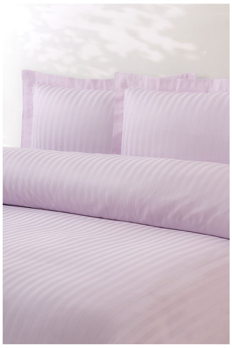 Sateen Stripe 3-Piece Duvet Set, Alternate, color, LILAC