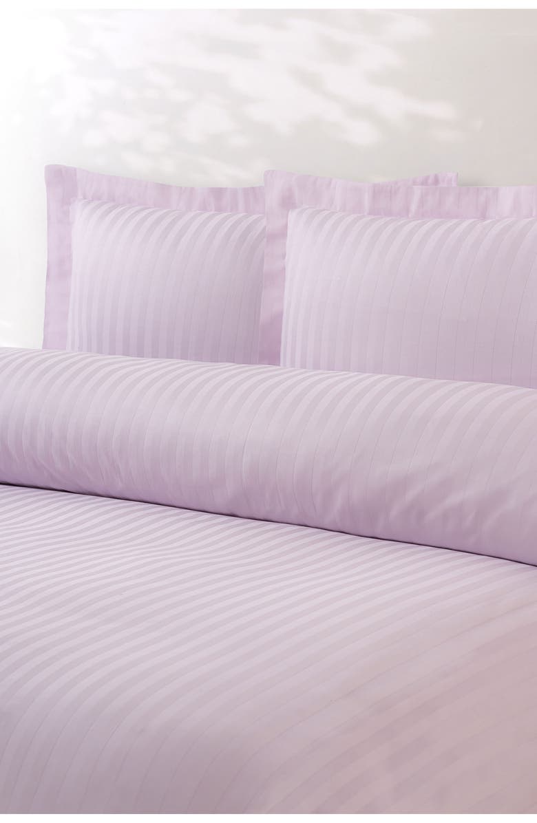 Brooks Brothers Sateen Stripe 3-Piece Duvet Set, Alternate, color, Lilac