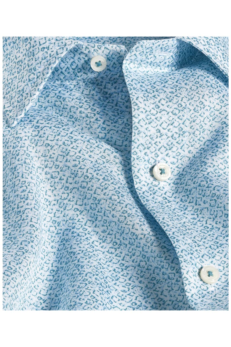 Abstract Print Lyocell Short Sleeve Shirt, Alternate, color, WHITE/ OCEAN