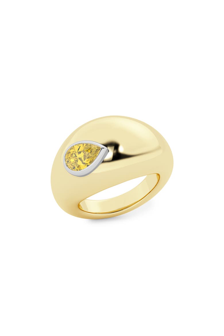 Yellow Lab Grow Diamond Dome Ring, Main, color, 18K YELLOW/BLACKENED GOLD