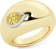 HauteCarat Yellow Lab Grow Diamond Dome Ring