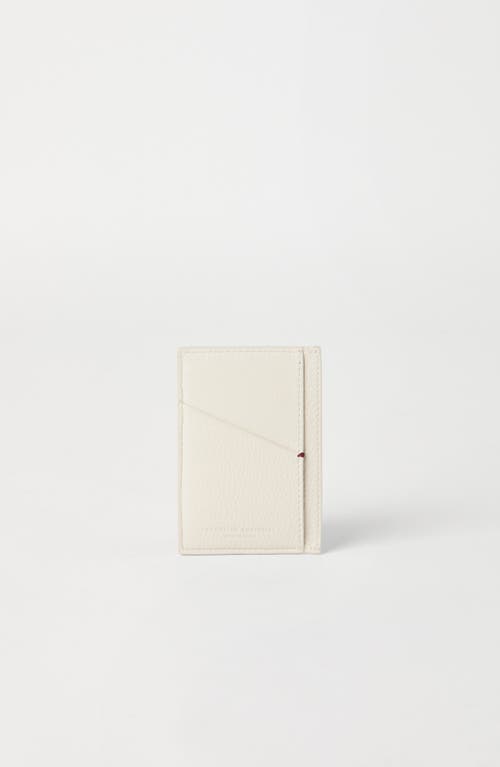 Brunello Cucinelli Calfskin Card Case In White